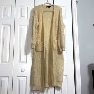 Fuzzy long cardigan